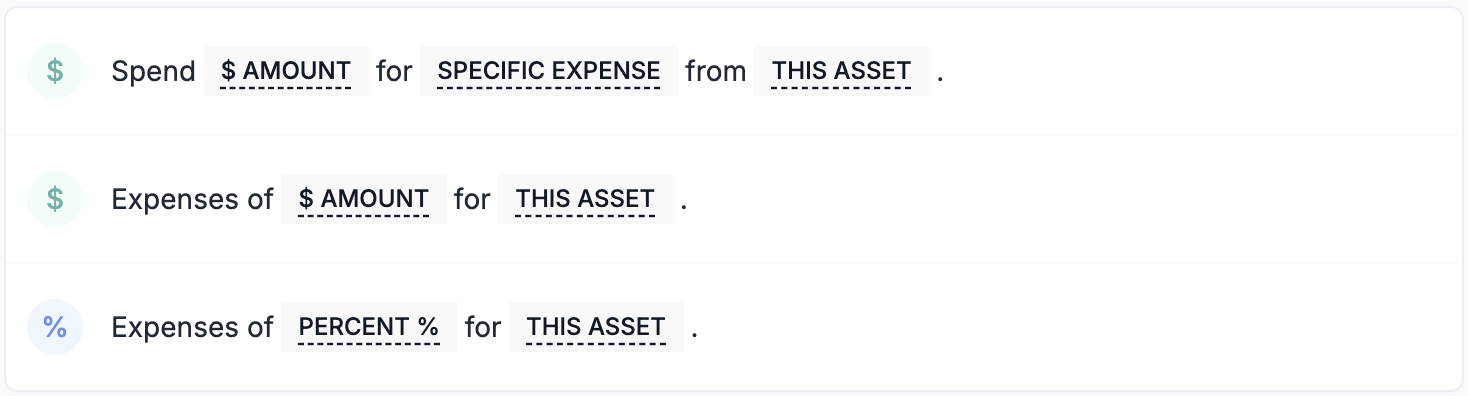 Projection Expenses Assumptions